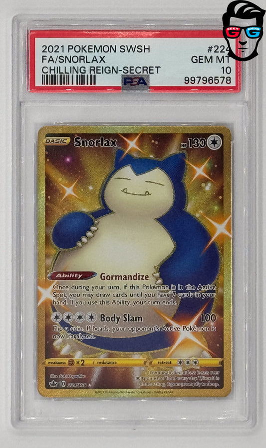 PSA 10 Snorlax #224 Chilling Reign Secret Rare Full Art