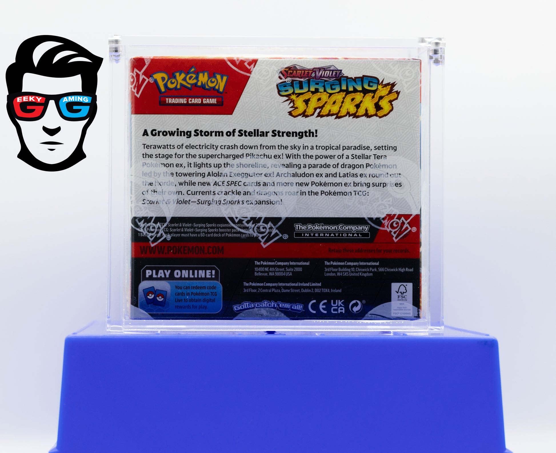 Surging Sparks Booster Box Scarlet & Violet with High Quality Magnetic Acrylic Case
