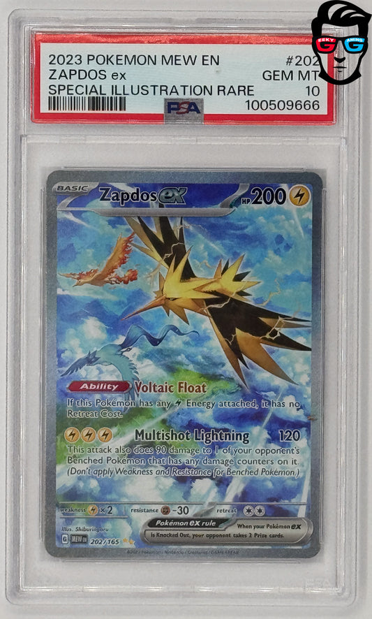 PSA 10 Zapdos EX #202/165 Scarlet and Violet 151 HOLO Rare