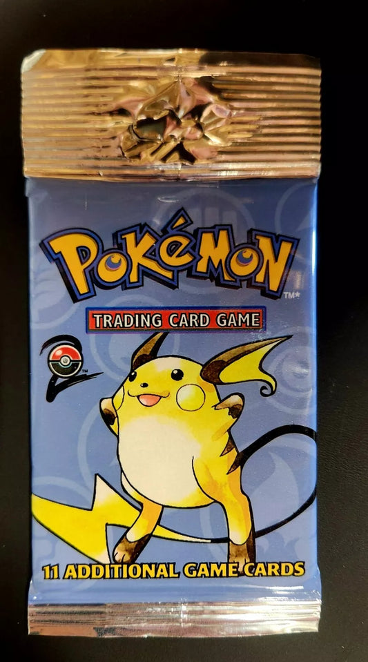 Base Set 2 Sealed Booster Pack Long Crimp Raichu Art Work 1999-2000 Pokémon