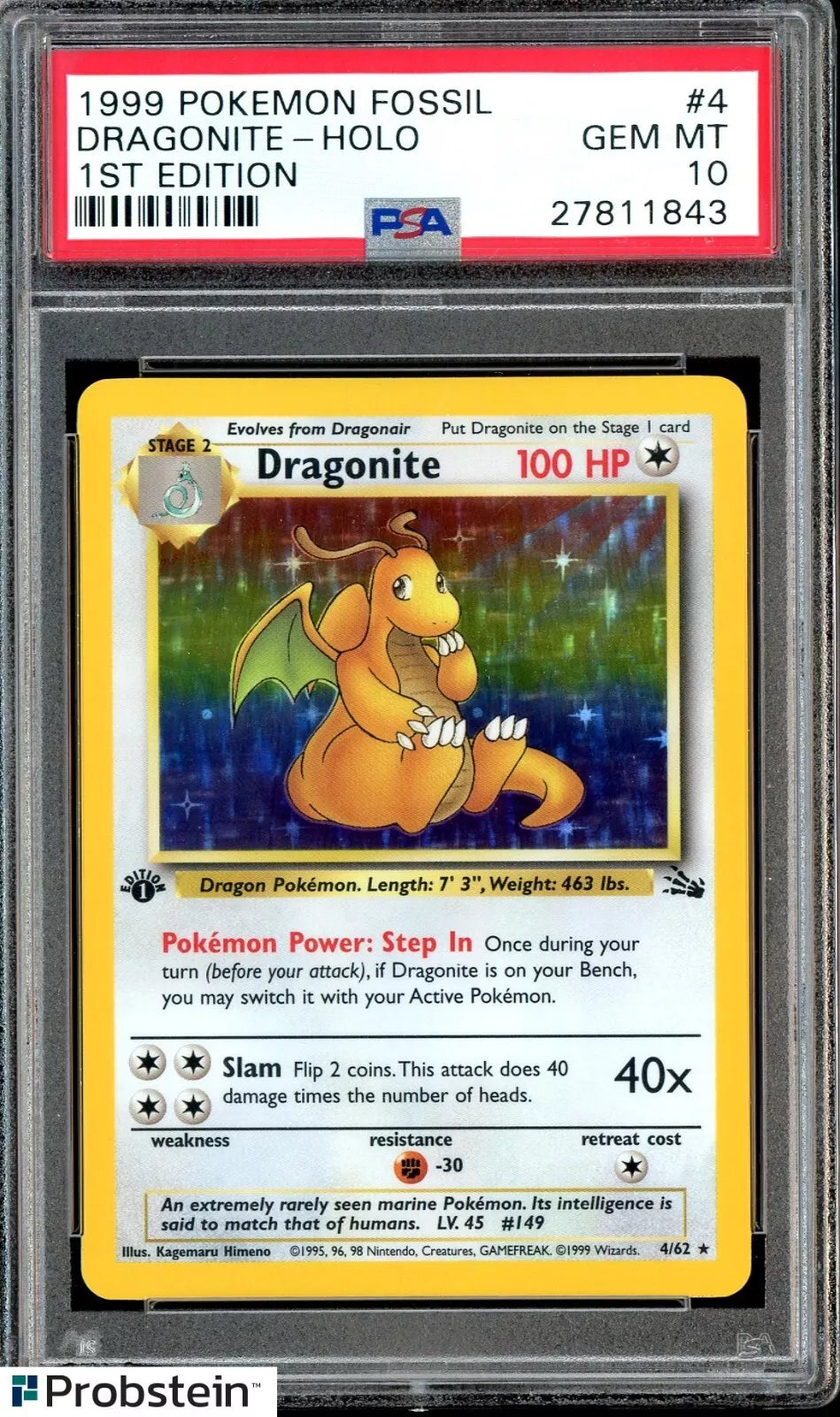 PSA 10 Dragonite #4 1st Edition Holo 1999