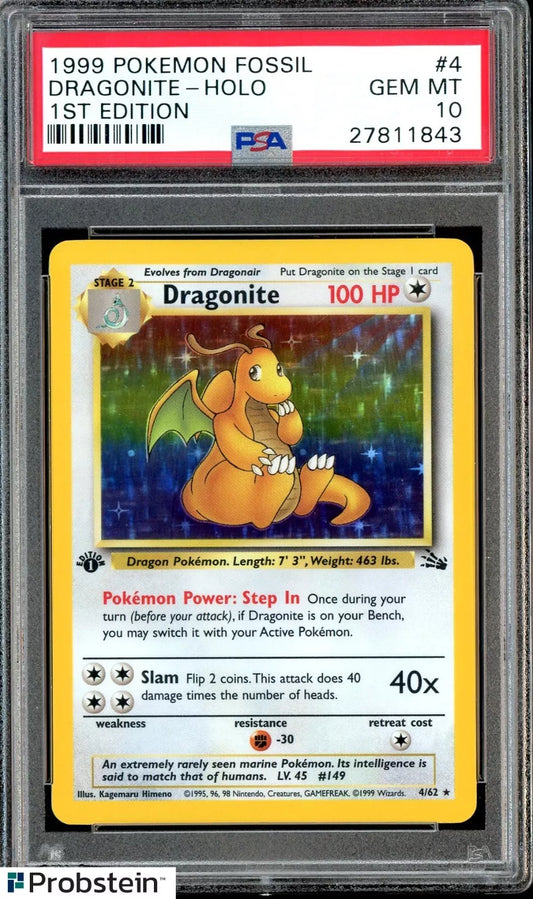 PSA 10 Dragonite #4 1st Edition Holo 1999