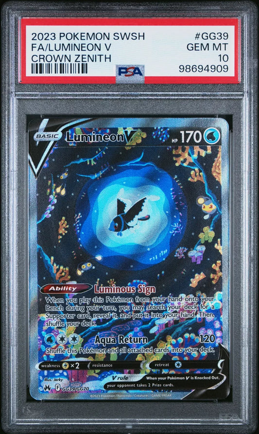 PSA 10 Lumineon V GG39/GG70 Crown Zenith FULL ART Holo Pokemon Card
