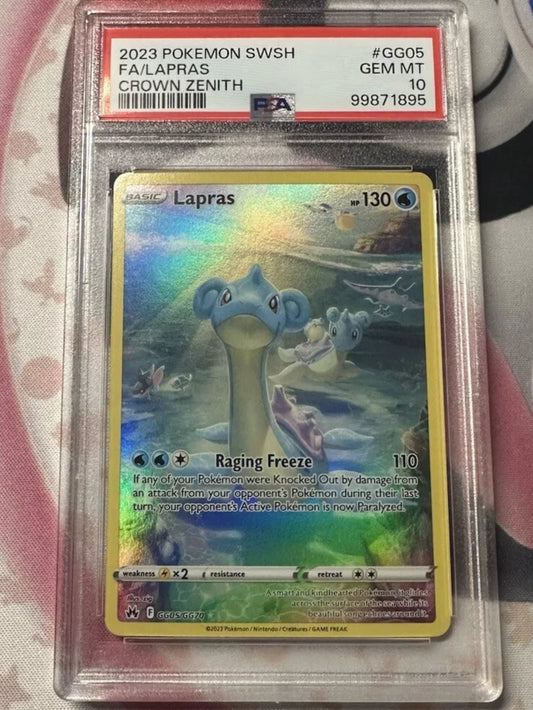 PSA 10 Lapras GG05/GG70 – Full Art Holo (Crown Zenith 2023)