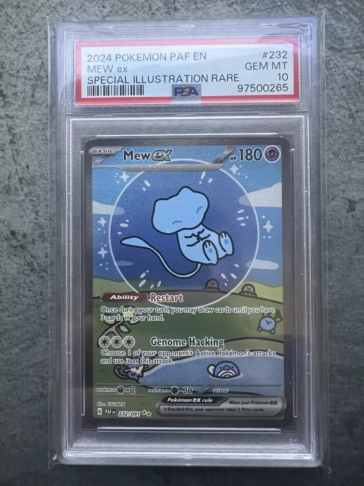 PSA 10 Mew EX #232/091 Paldean Fates Full Art Secret Rare