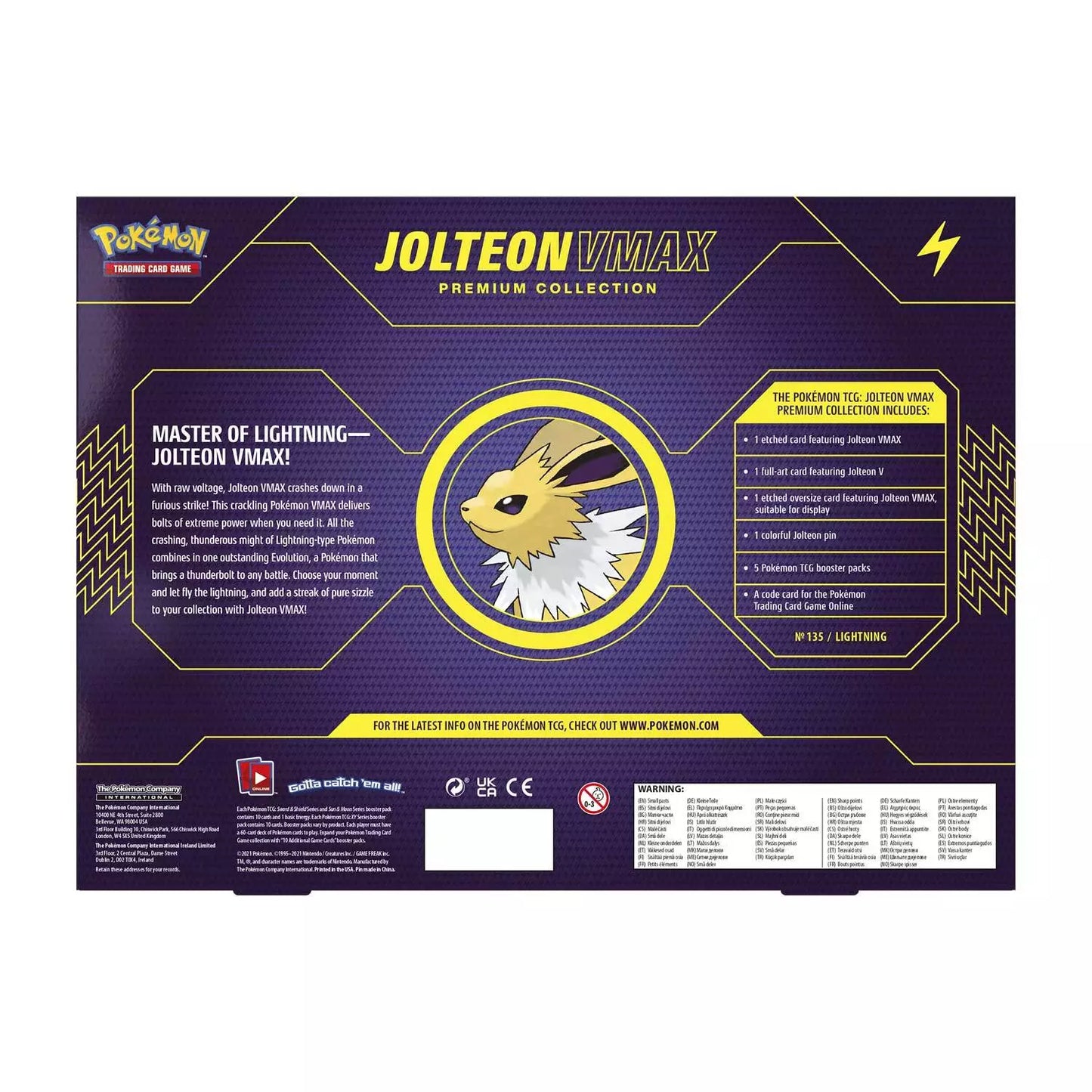 Pokémon TCG: Eevee Evolutions – Jolteon VMAX Premium Collection – Factory Sealed!