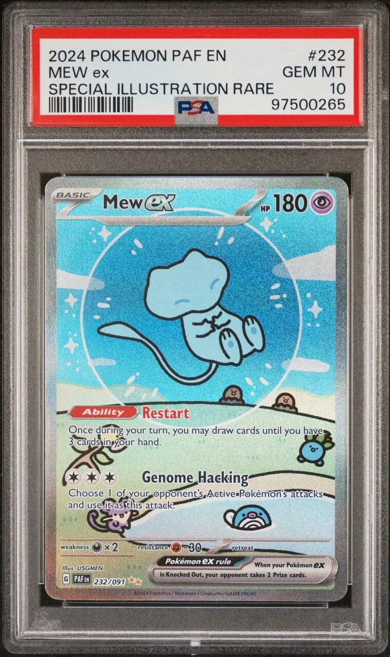 PSA 10 Mew EX #232/091 Paldean Fates Full Art Secret Rare
