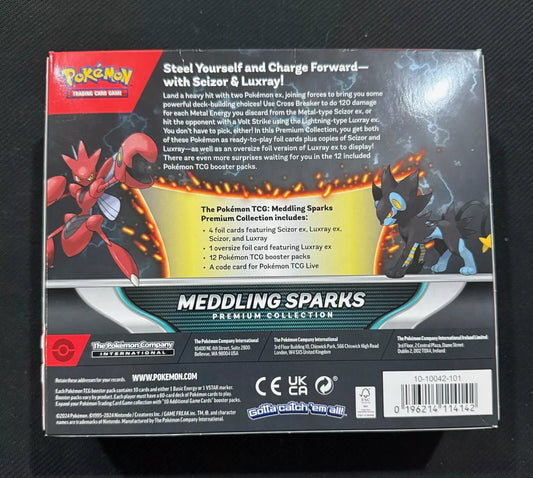 Pokémon TCG: Meddling Sparks Premium Collection – Factory Sealed! (12 Packs + Exclusive Extras!)
