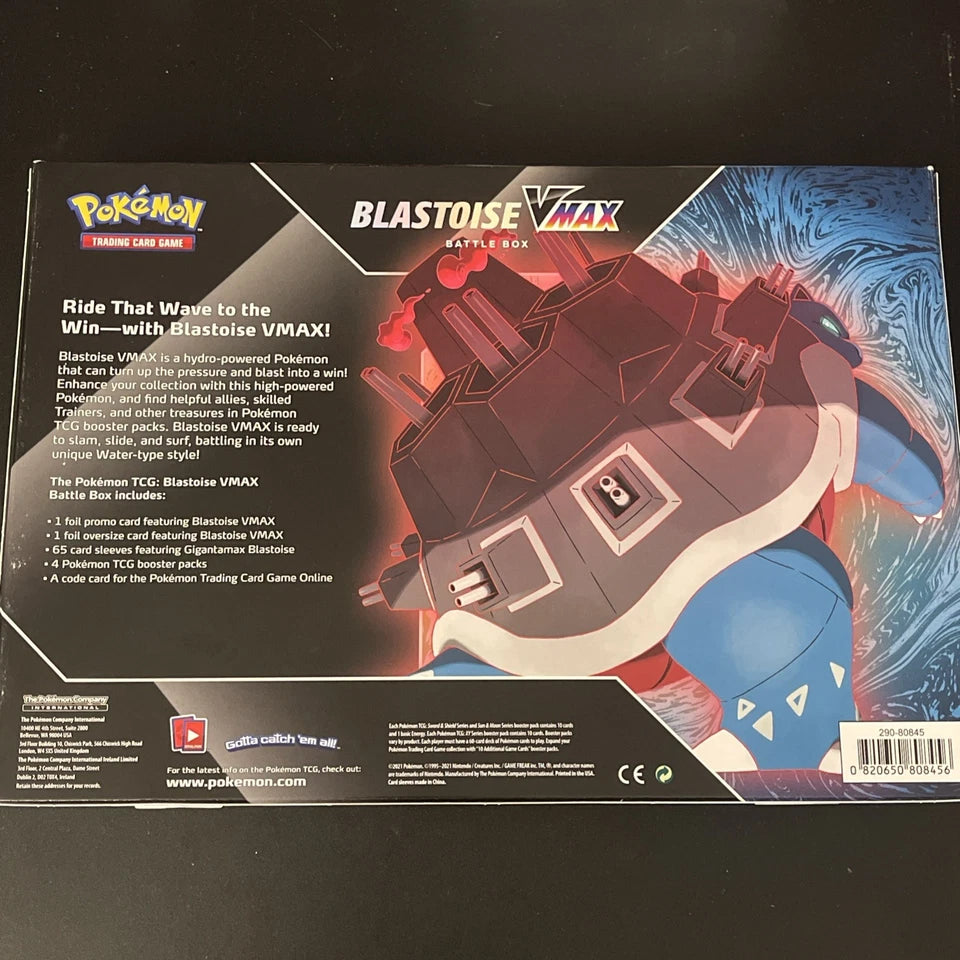 Pokémon TCG: Blastoise VMAX Battle Box – Factory Sealed!