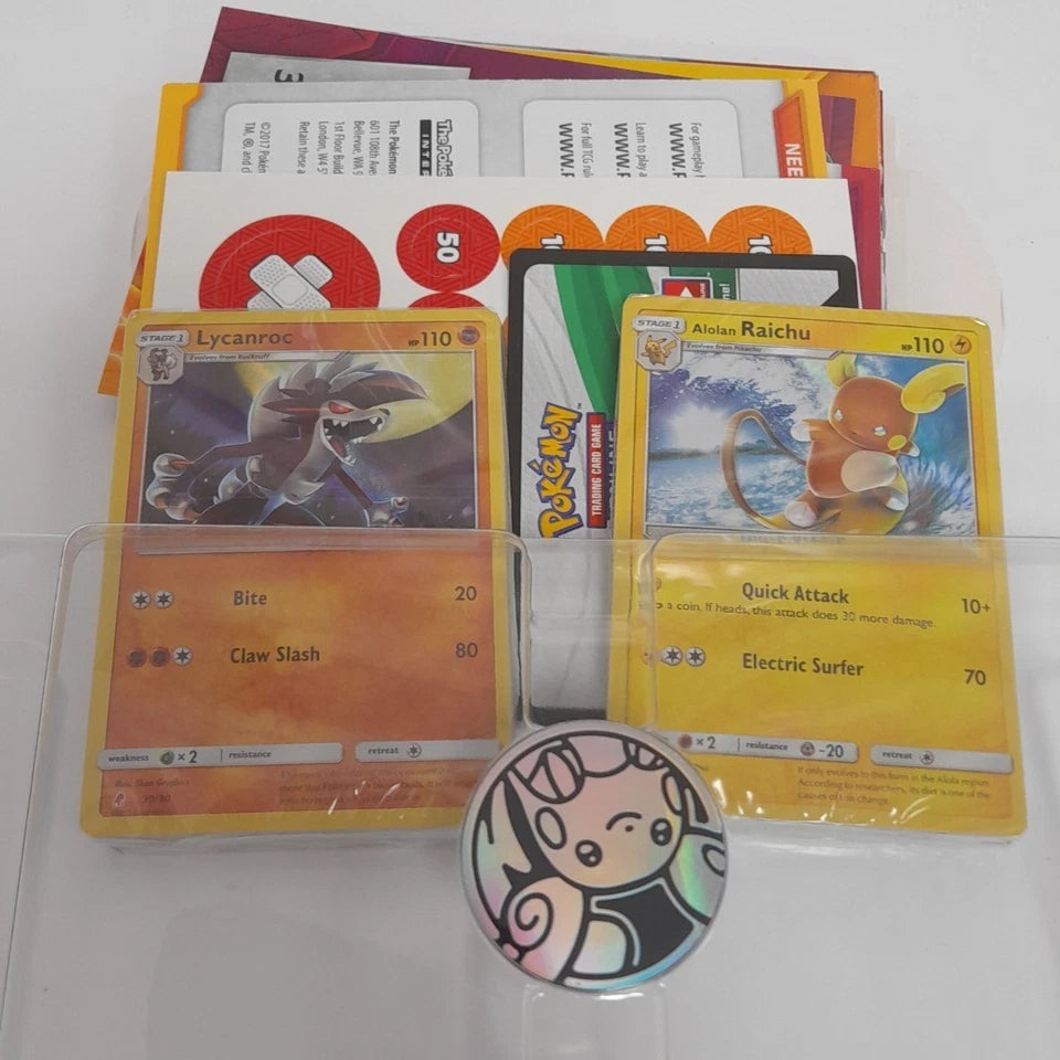 Sun and Moon Trainer Kit – Lycanroc &amp; Alolan Raichu – Factory Sealed!